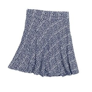 ANN TAYLOR LOFT‎ Skirt Small A Line Blue White Pattern Geometric S